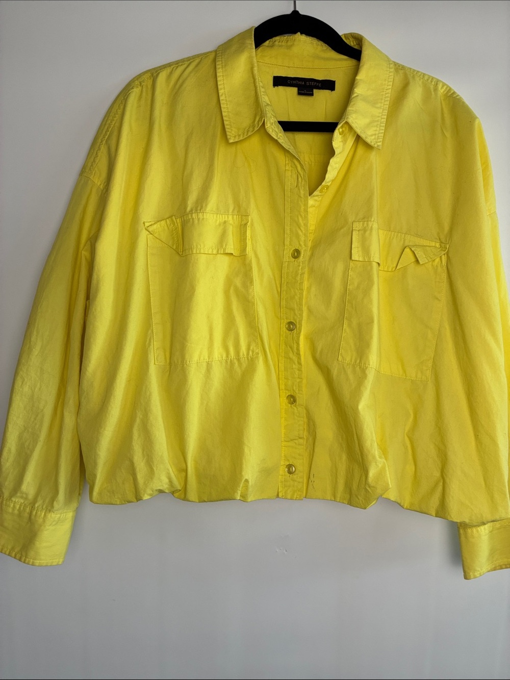 Cynthia Steffe Bright Yellow Button-Front Jean Jacket
